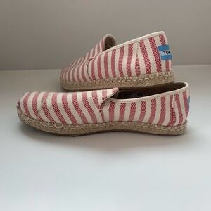 Toms Deconstructed Alpargata Red Stripe Espadrilles